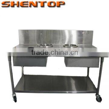 Shentop Commercial fast food kitchen equipment breading table STPP-PR2 Stainless Steel Chicken breading table