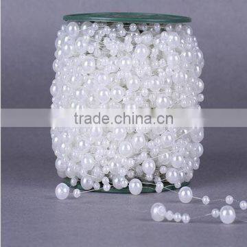 WD-100P 60m Wedding Party Decoration Garland 8mm+3mm Plastic Pearl Beaded wedding decoration Strand