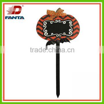 Decorative Halloween metal pumpkin chalkboard stake