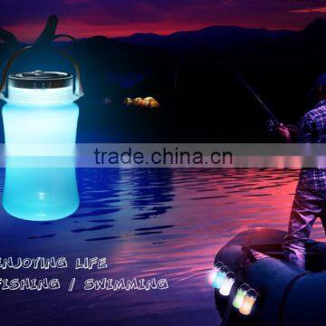 2016 Popular Portable High Quality Powerful Solar Silcone Water Bottle Lantern With Colourful Stuff Storage Bottle