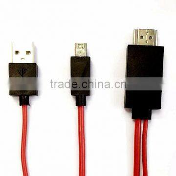 New red line MHL cable! 1080P MHL to HDM I cable for Samsung Galaxy S3 S4