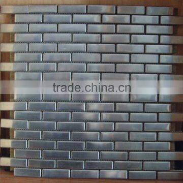 stainless metal mosaic brick wall tile