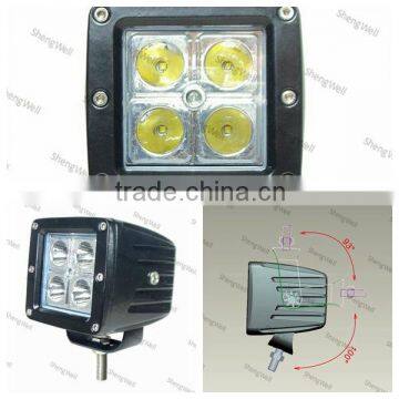 ShengWell 16W 3" Square LED driving light 9--32v IP67 CREE led car driving light 12volt cree ip67 led driving light