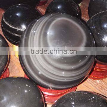 Colored Natural Rock Polished Obsidian Spheres photo-5