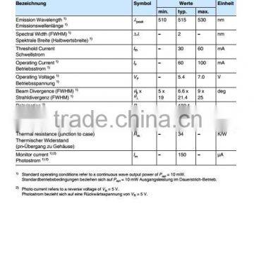 OSRAM 515nm 520nm 510nm 10mw Green Laser Diode LD PL5510 TO18 5.6mm New photo-6