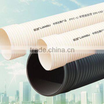 PVC Double-wall Corrugated Pipe for flood water drainage or pipe for waste discharge
