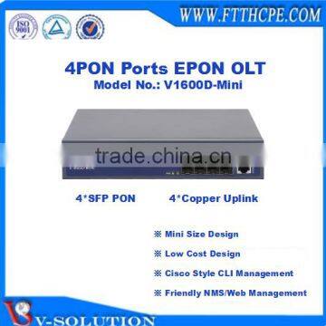 Mini Size 4PON EPON OLT Optical Line Terminal with Friendly NMS/Web Management and Cisco Style CLI Interface