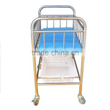 CE ISO Stainless Steel Manual Hospital Baby Bed With Mattress photo-3