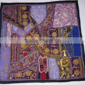 Indian Traditional multi color Vintage sari patchwork cushion cover accent sofa pillow cover