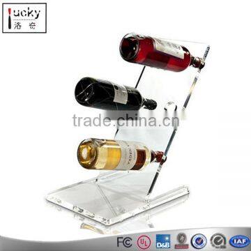 Acrylic liquor Holder for 3 Bottles,Rails and Bottle Displays