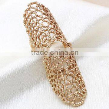 European and American fashion knuckle simple metallic hollow carved ring