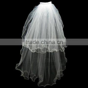 Hot Sale White Comd Edged Wedding Accessories Bridal Veil