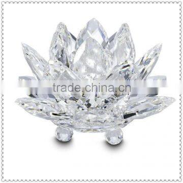Popular Faceted Transparent Crystal Lotus for Wedding Decoration