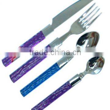 stainless steel cutlery with plastic handle