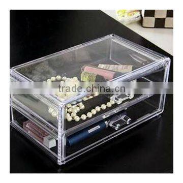 Clear acrylic jewerly display box with 2dividers
