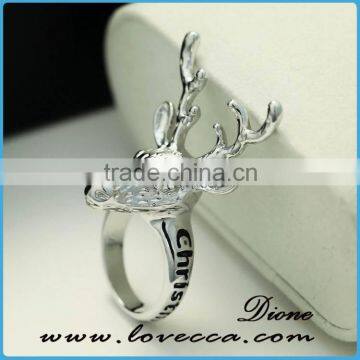 New Design personalized Punk Silver dear rings classic fashion Christmas rings