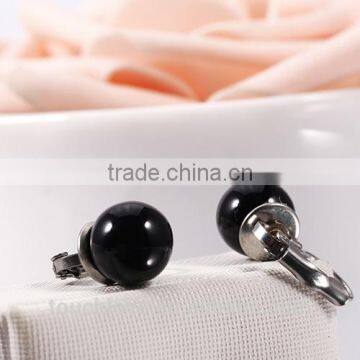 E0534-B-TLM Wholesale Stud Earring, Fashion Black Pearl Earring For Party photo-2