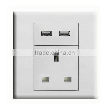 AC 110V-250V UK Socket 2 USB Port 5VDC 21000mA Charger Power Switch Wall Outlet photo-5