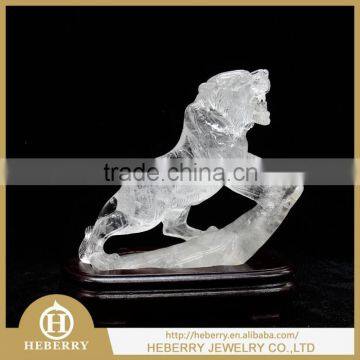 high quality clear quartz crystal tiger sculpture good for decoration or collection