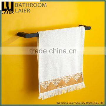 18224 new simple design walll mounted towel holder modern zinc black bathroom accessories