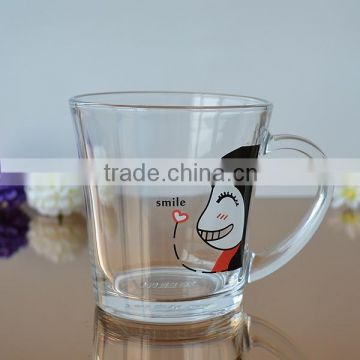 Decal drinking glass mug with 14oz