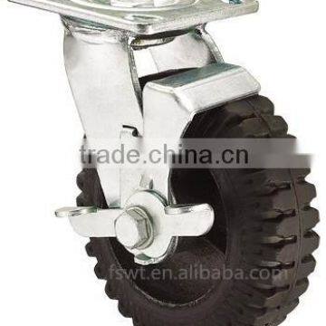 2015 Newest Top Plate Swivel Rubber Industrial Casters With Brake