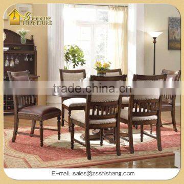 Antique Finish Carving Solid Wood Dining Table and Chair Set