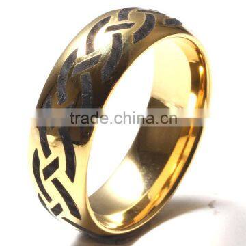 Fashion Brused yellow Gold Tungsten Ring 8mm Womens Mens Tungsten carbide Wedding Band