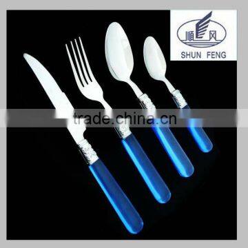 Colored plastic handle tableware