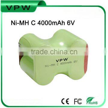 Rechargeable Ni-MH C 4000mAh 6V battery pack for christmas lights