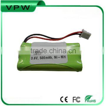 Customized Ni-Mh AAAA 3.6V 500mAh Cordless Phone battery for Cordless phone