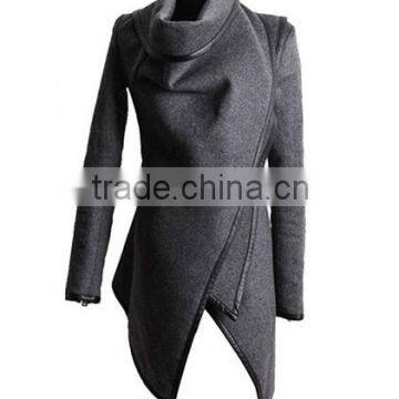 Guangzhou factory Manufacturer 2015 Winter Fashion Women Slim Fit Woolen Coat Trench Coat Long Jacket Outwear Overcoat