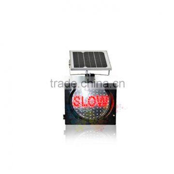 New 300mm Solar Powered Road Blinker Slow Traffic Sign Red Flashing Warning Light