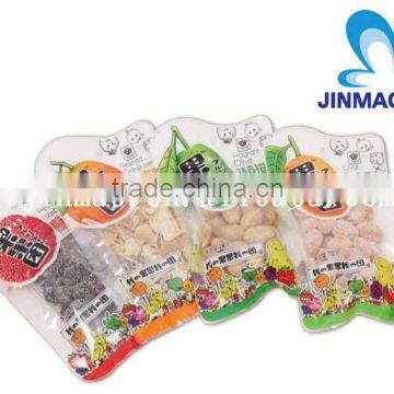 Customized shaped plastic food packaging pouches