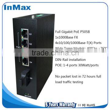 Din Rail Full Gigabit Unmanaged PoE Industrial Ethernet Switches P505B