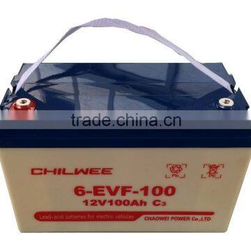 Lead Acid Battery for electric car, tricycle, golf cart, 12V 110Ah @ 5hr rate