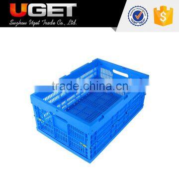 Large capacity stackable plastic material foldable transport crate