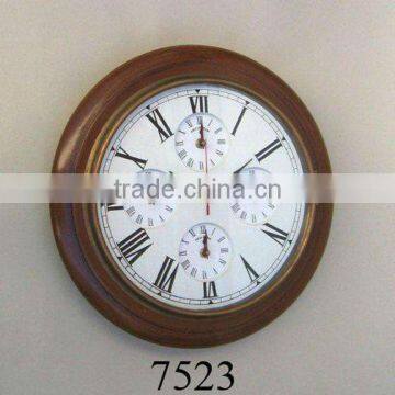 ANTIQUE HANGING WORLD TIME WALL CLOCK