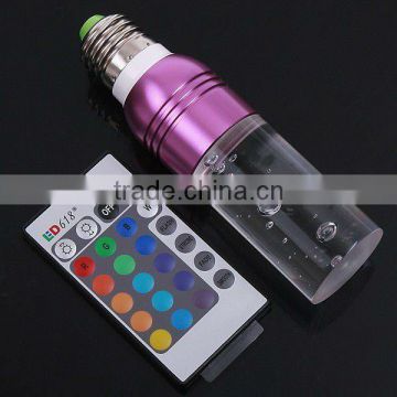 3W RGB 16 Colors E27 Remote Control Crystal LED Light Bulb