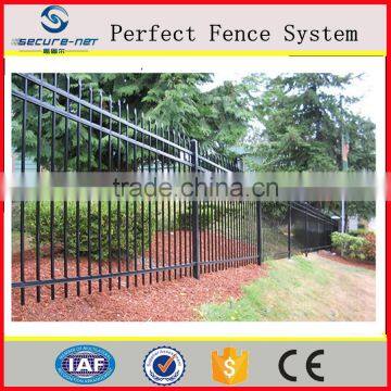 Hot Galvanized Powder Coated Black Security Tubular Steel Picket Fence Panels Hebei Factory photo-2