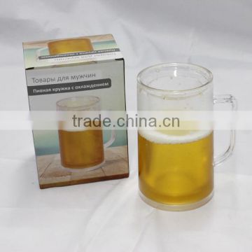 Plastic double frosted beer mug