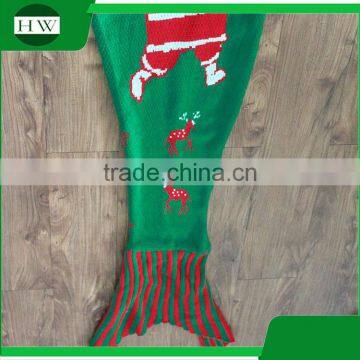 Christmas Gifts Custom Crochet Knitted Fleece Kids Children Baby Mermaid Blanket photo-5