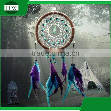 Promotional Christmas gift ornament Wall Hanging Home Room Decoration feather indian dream catcher supplies