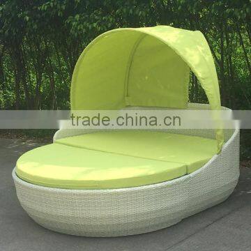 New Style Outdoor Rattan Sun Bed With Canopy photo-2