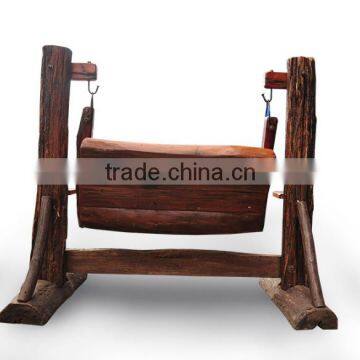 Southeast Asia Style Outdoor Wooden Swing, Special Design Garden Leisure Swing, Teak Wood Double Swing (BF01-X1177) photo-4