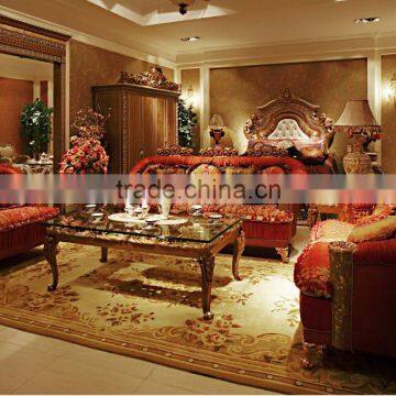 Antique Rococo Design Luxury Floral Carving Display Cabinet/ European Classic Wood Carved Frame 4-Door Glass Wine Cabinet photo-5