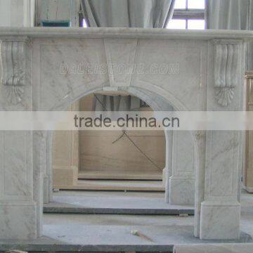 White Carrara Marble Fireplace photo-3