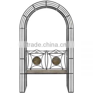 Antique Brown Garden Bench With Arbour photo-2