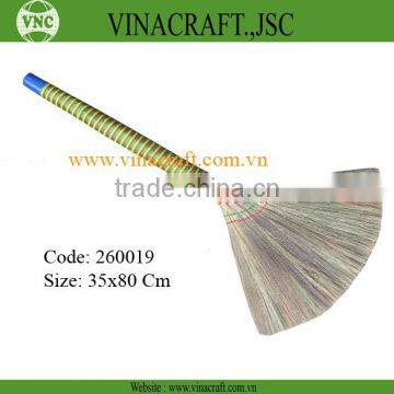 Long Vietnam grass broom with plastic handle