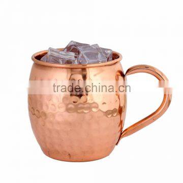 16 oz 100% Pure Hammered Copper Barrel Gift Mug for Moscow Mules